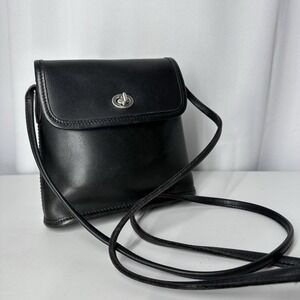 Vintage Coach Tango Flap 9049 Black Leather Turnlock‎ Crossbody